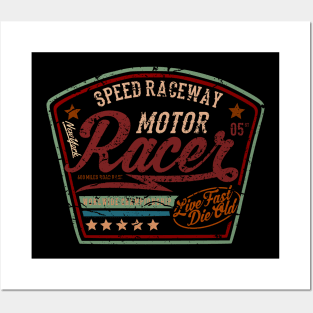 Speed Raceway Custom Racer motorcycles Posters and Art